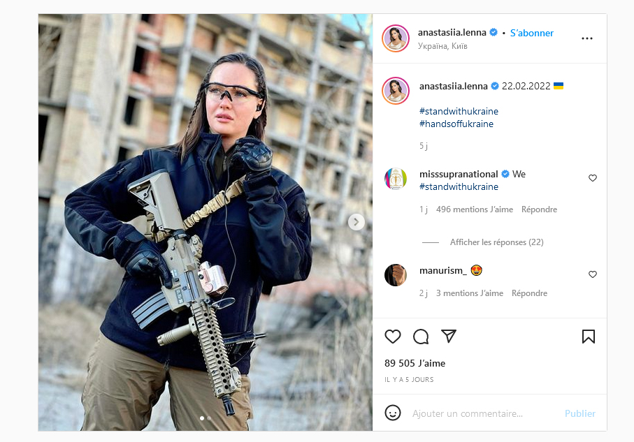 Une Ancienne miss défend l'Ukraine